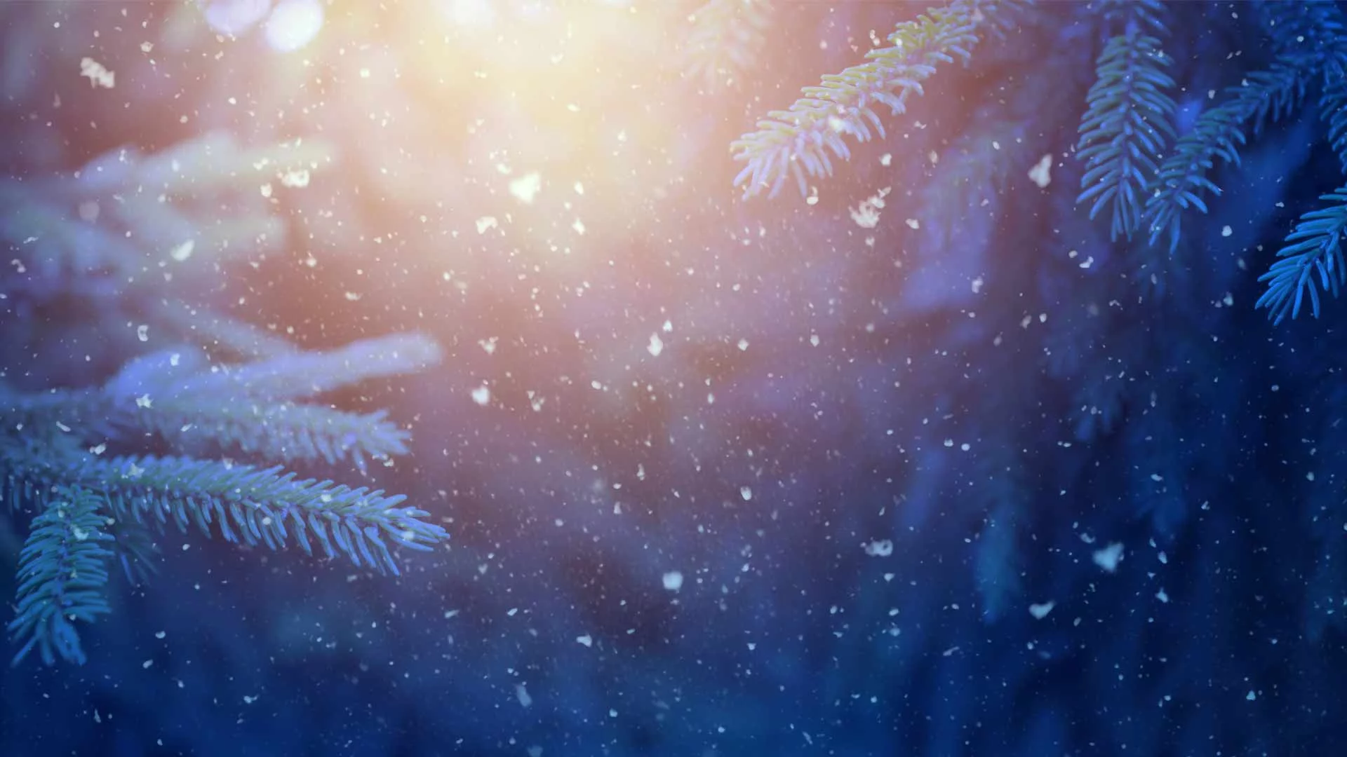 winter snowfall blue hues background